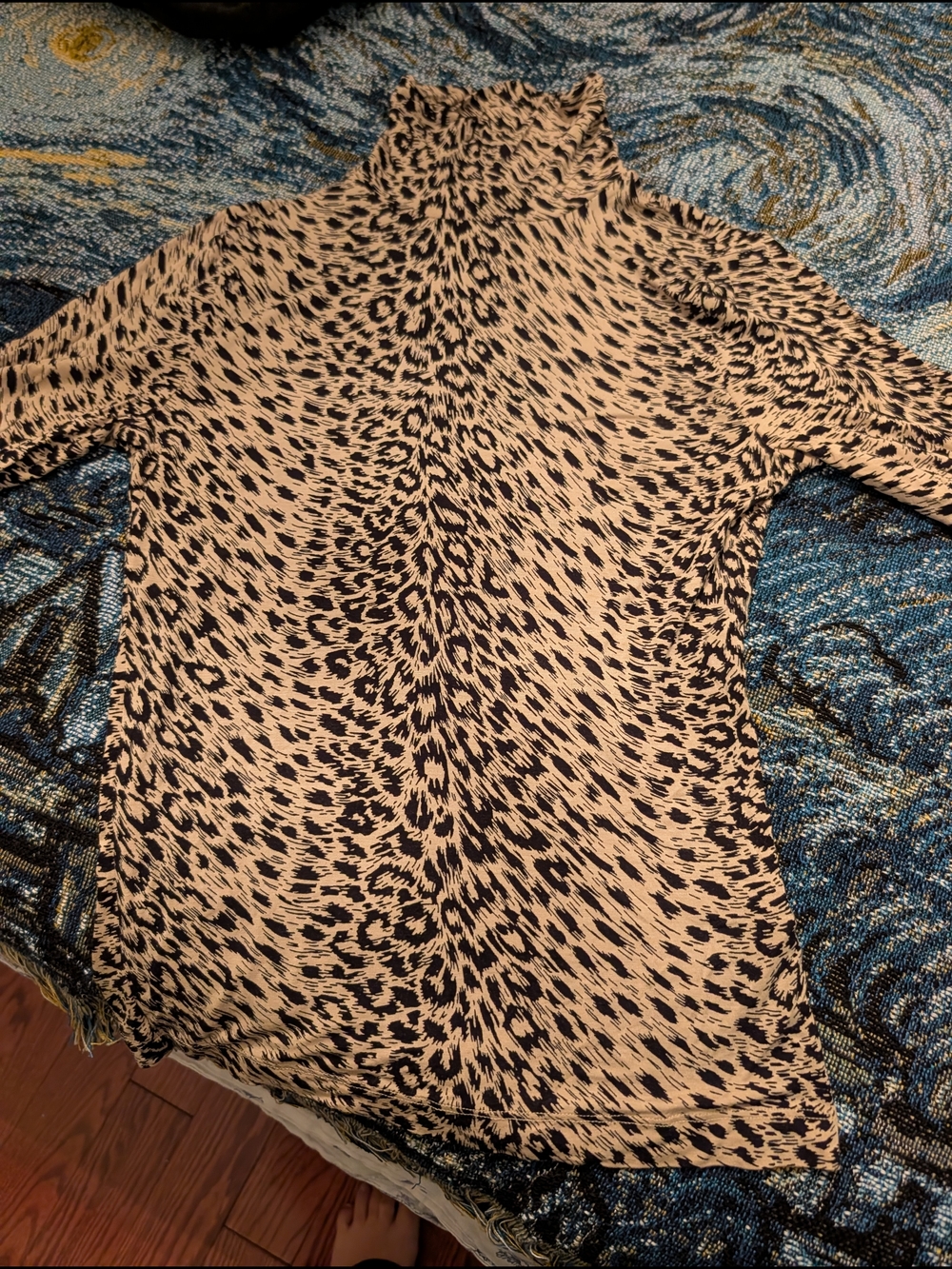& Other Stories Animal Print Turtleneck Top